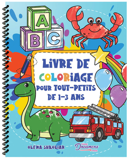 Livre de coloriage pour tout-petits de 1 à 3 ans (Couverture à spirales)