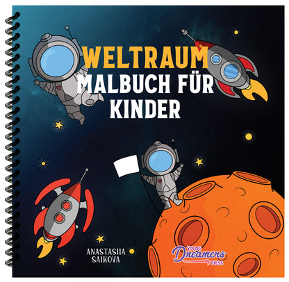 Weltraum Malbuch für Kinder (Spiralbindung)