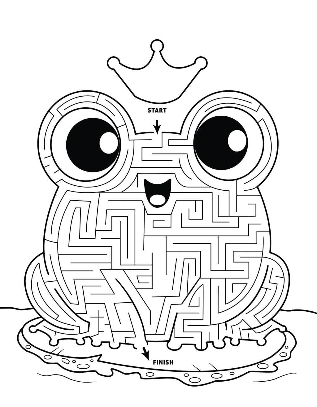 Frog with crown maze puzzle